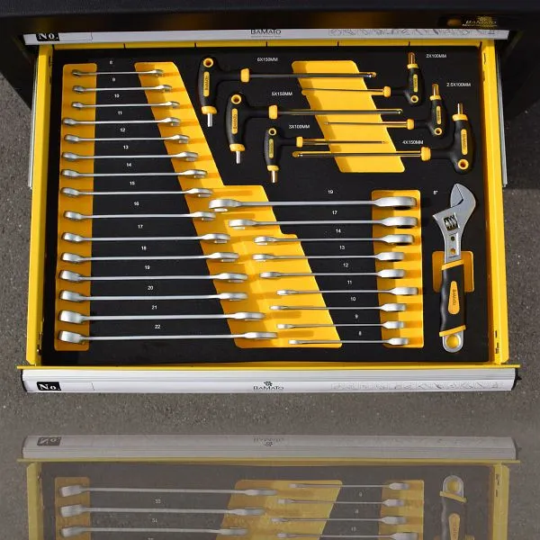 Sollevatore Forbice Carrello da officina di alta gamma BAMATO WORK-550 con set di attrezzi CV da 348 pezzi WORK-550