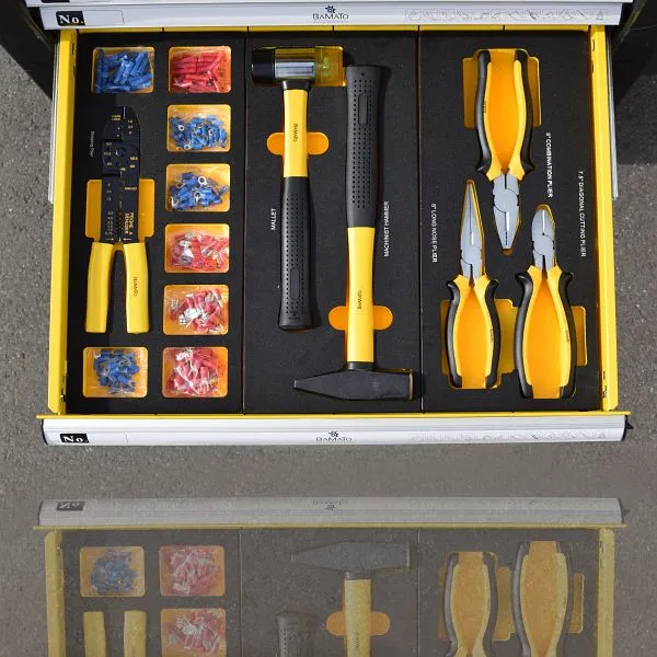 Sollevatore Forbice Carrello da officina di alta gamma BAMATO WORK-550 con set di attrezzi CV da 348 pezzi WORK-550