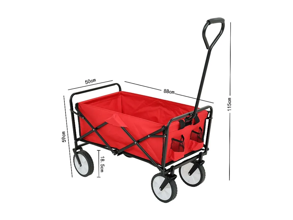 Sollevatore Forbice Carrello da spiaggia pieghevole TYRS con ruote plastica portata massima 120 kg colore rosso