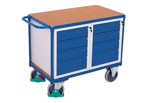 Spingitore per Pallet Carrello da officina DENIOS della linea classica con 1 superficie di carico e 8 cassetti 1190 x 600...