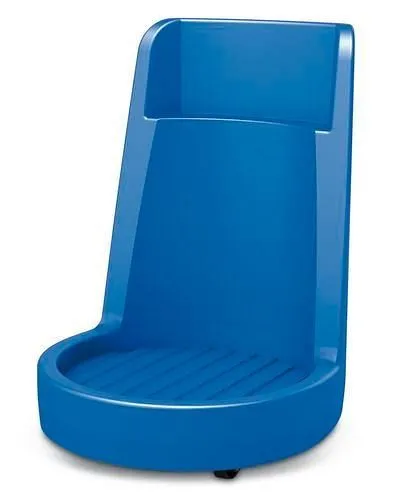 Spingitore per Pallet Rullo cilindrico DENIOS Poly200 S polietilene (PE) con grembiule e barra di spinta blu 181-869