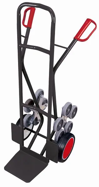 Tavolo di Movimentazione Carrello per scale VARIOfit con 2 stelle cinque razze dimensioni esterne: 610 x 705 x 1.310 mm (L...