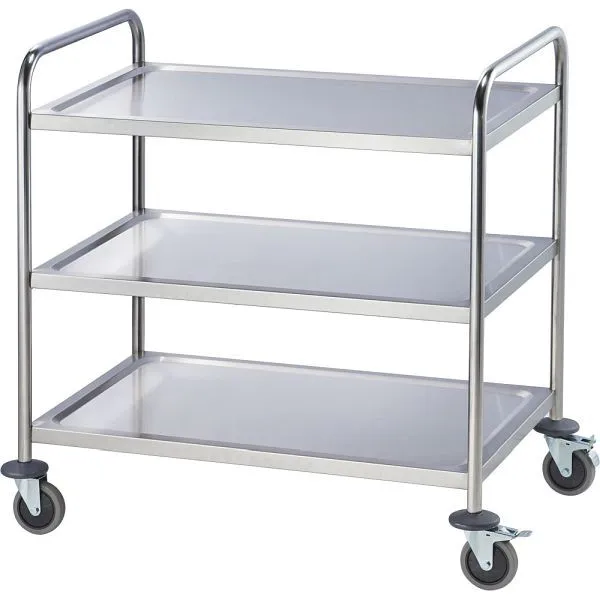 Tavolo di Movimentazione Carrello da portata Stalgast acciaio inox con tre ripiani 860 x 540 x 920 mm (LxPxA) LT0711003