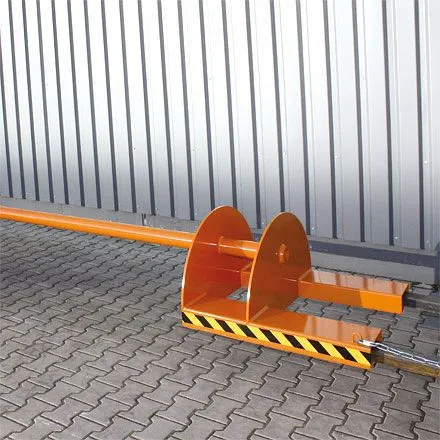 Tavolo di Movimentazione Eichinger Industrie prelievo mandrino di supporto tramite forche 1000 kg lunghezza 2800 mm diamet...