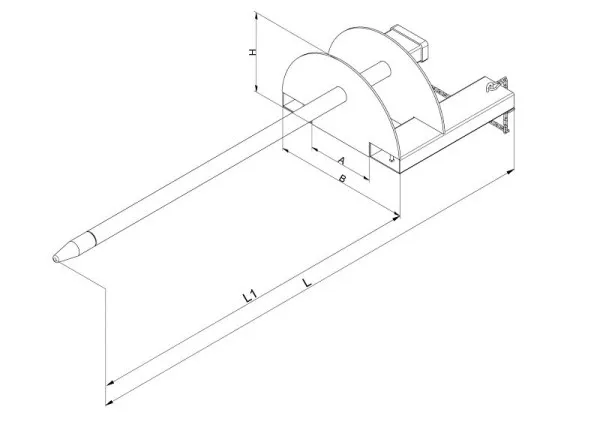 Tavolo di Movimentazione Eichinger Industrie prelievo mandrino di supporto tramite forche 1000 kg lunghezza 2800 mm diamet...