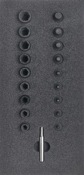 Tavolo di Movimentazione Gamma di carrelli da officina SW-Stahl inserti con scanalatura spirale 19 pezzi Z3013-13