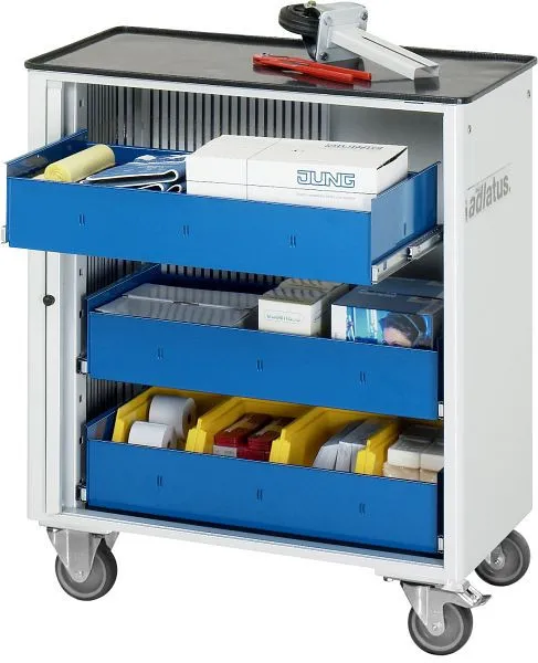 Trasportatore Rulli Manuale Carrello portautensili RAU collezione adlatus modello 7030 L725 x P400 x A860 mm incluso suppo...