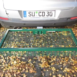 Portapacchi posteriore Optimal abbassabile verniciato polvere verde opaco con sgancio veloce nelle dimensioni 800 x 500 x...