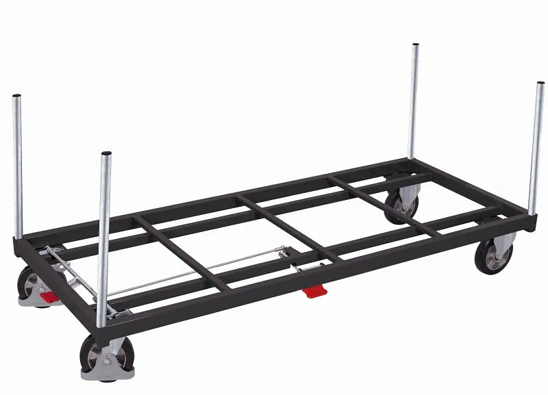 Carro con stanti VARIOfit dimensioni esterne: 2.080 x 880 x 930 mm (LxPxA) set di ruote: gomma piena elastica con cuscinet...