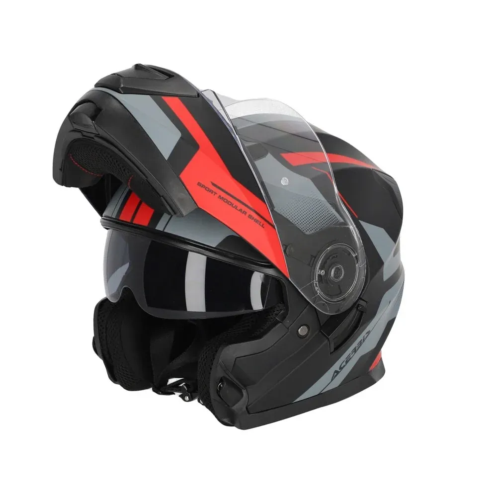 CASCO MODULARE ACERBIS SEREL 2206 NERO-ROSSO