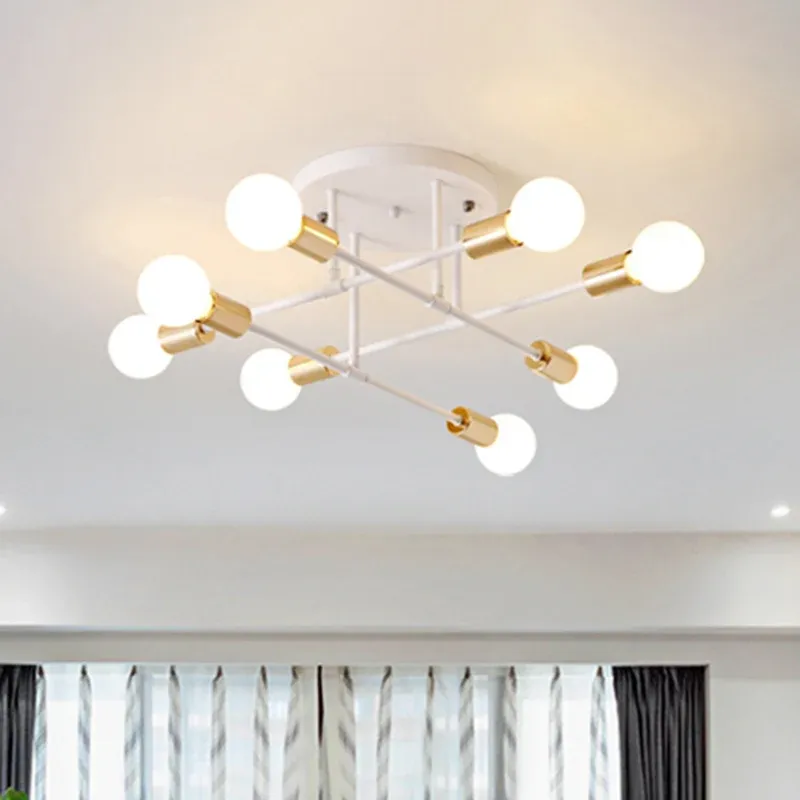 Moderna plafoniera lineare impilata metallo risparmio energetico semi-incasso per hotel Doppia Chiave
