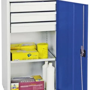 Cassetta Portautensili armadio per utensili e materiali blunt collezione 2000 7035/5010 3 cassetti 1 ripiano 2001374