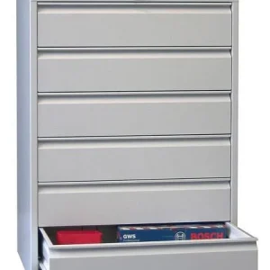 Cassetta Portautensili Cassettiera per utensili PAVOY con guide rulli portata 50 kg larghezza armadio 715 mm altezza 1000...