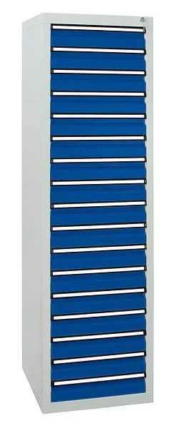 Robusto e Durevole cassettiera smussata collezione STS 410 RAL 7035/5010 17 cassetti (17x100 mm) 7105174