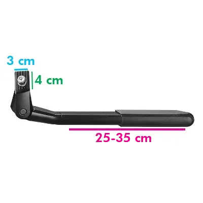 Cavalletto laterale regolabile nero Power 26-28 pollici - Ursus