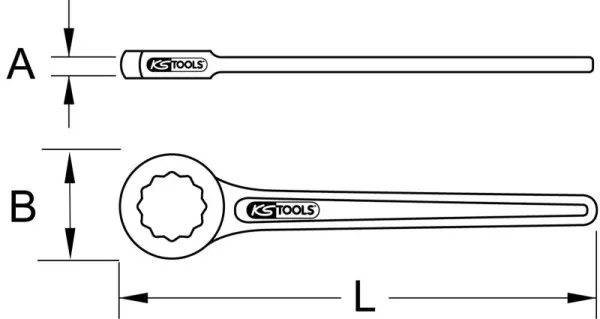 Chiave ad anello singolo KS Tools diritta 39 mm 517.2545