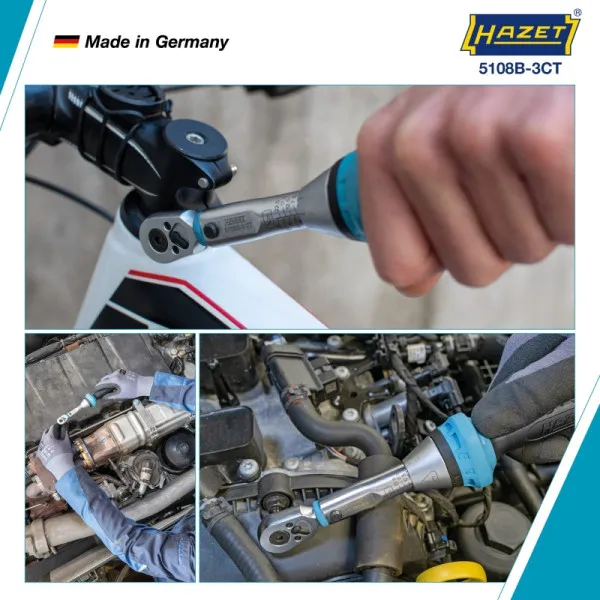 Chiave dinamometrica Hazet Nm min-max: 25 - 25 Nm tolleranza: 3% esagono cavo 63 (1/4 pollice) 5108B-3CT