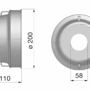 Controcuffia tonda piccola Ø200 e lunghezza 110mm confezione da 2 pezzi