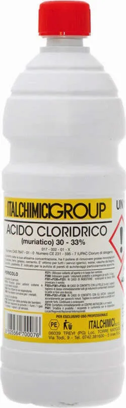 ACIDO CLORIDRICO MURIATICO 30 – 33% Lt. 5
