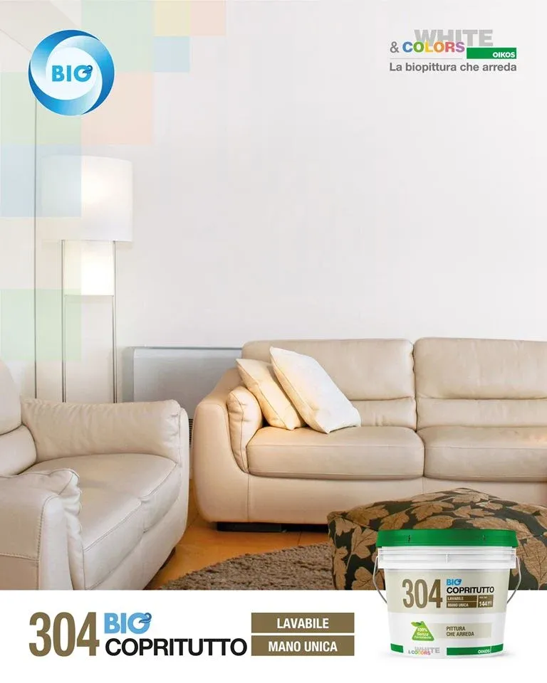 BIANCO 304 - COPRITUTTO, LAVABILE, TRASPIRANTE -12 LT