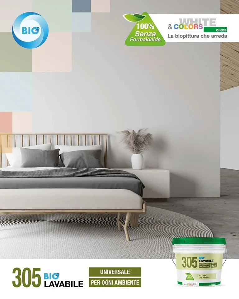 BIANCO 305 - LAVABILE, COPRENTE, TRASPIRANTE - 12 LT
