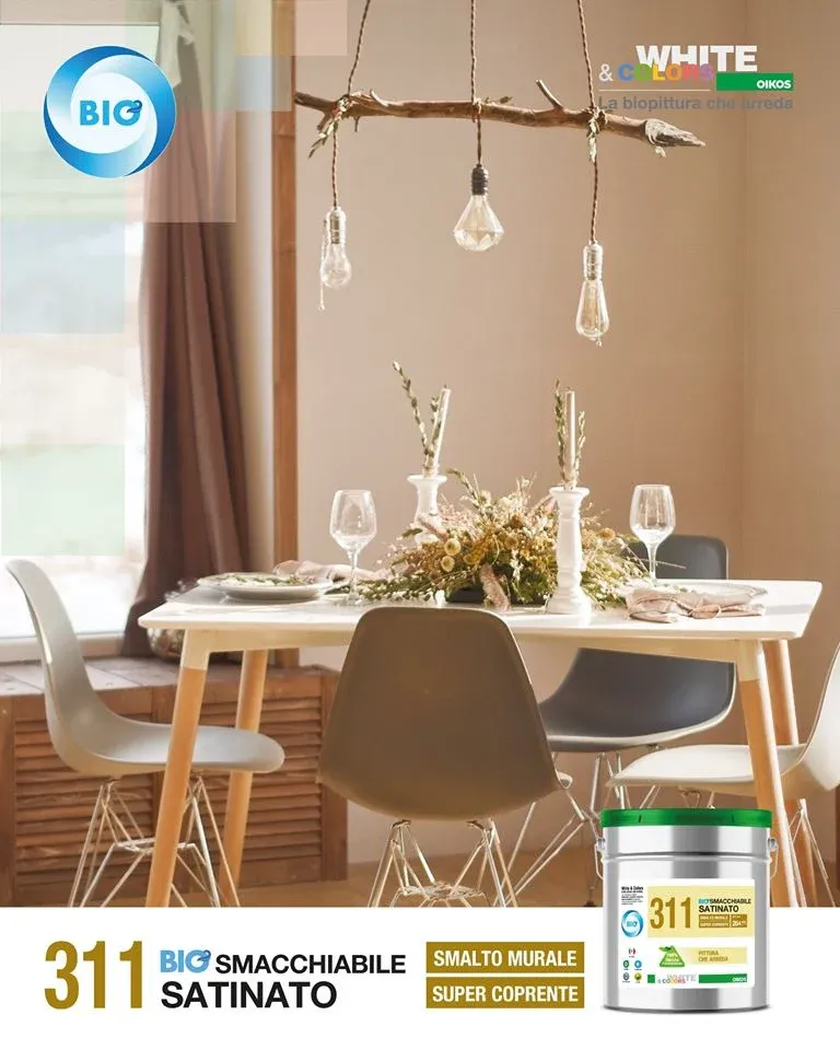 BIANCO 311 - SMALTO MURALE SMACCHIABILE SATINATO - 12 LT