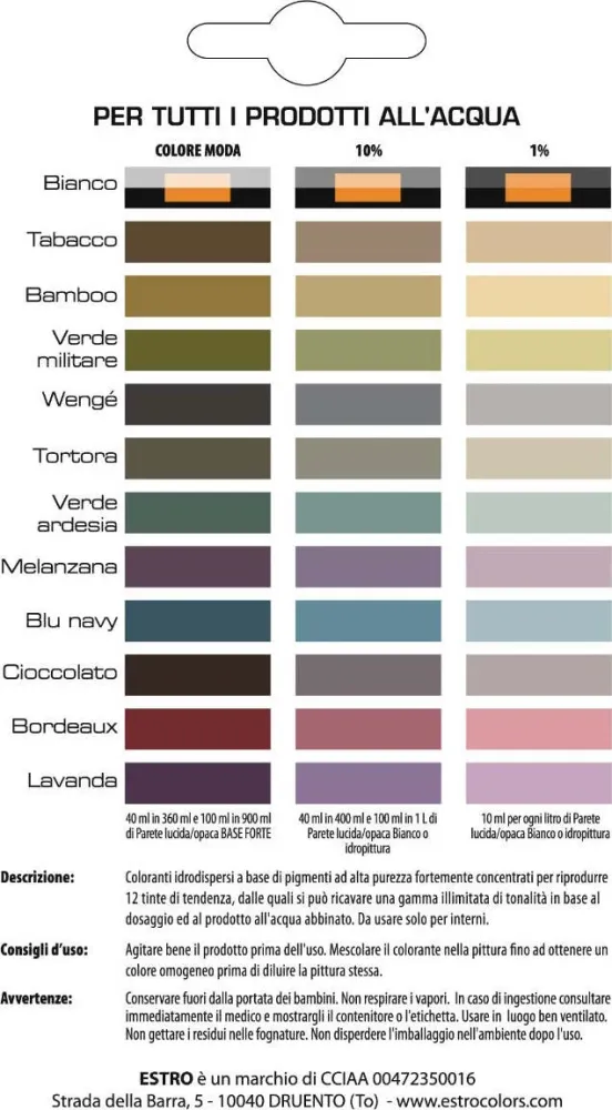 ESTRO - COLORE MODA COLORANTE ALL'ACQUA ML 100 CIOCCOLATO