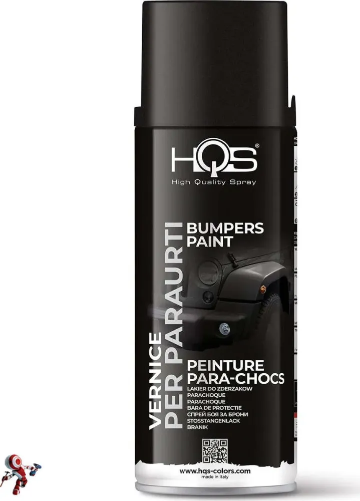 HQS Bomboletta di Vernice Spray 400ml Paraurti e Spoiler Nero
