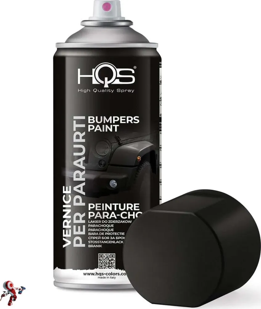 HQS Bomboletta di Vernice Spray 400ml Paraurti e Spoiler Nero
