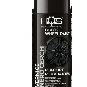 HQS Bomboletta Vernice Spray 400ml per Cerchi Auto e Moto Nero Lucido