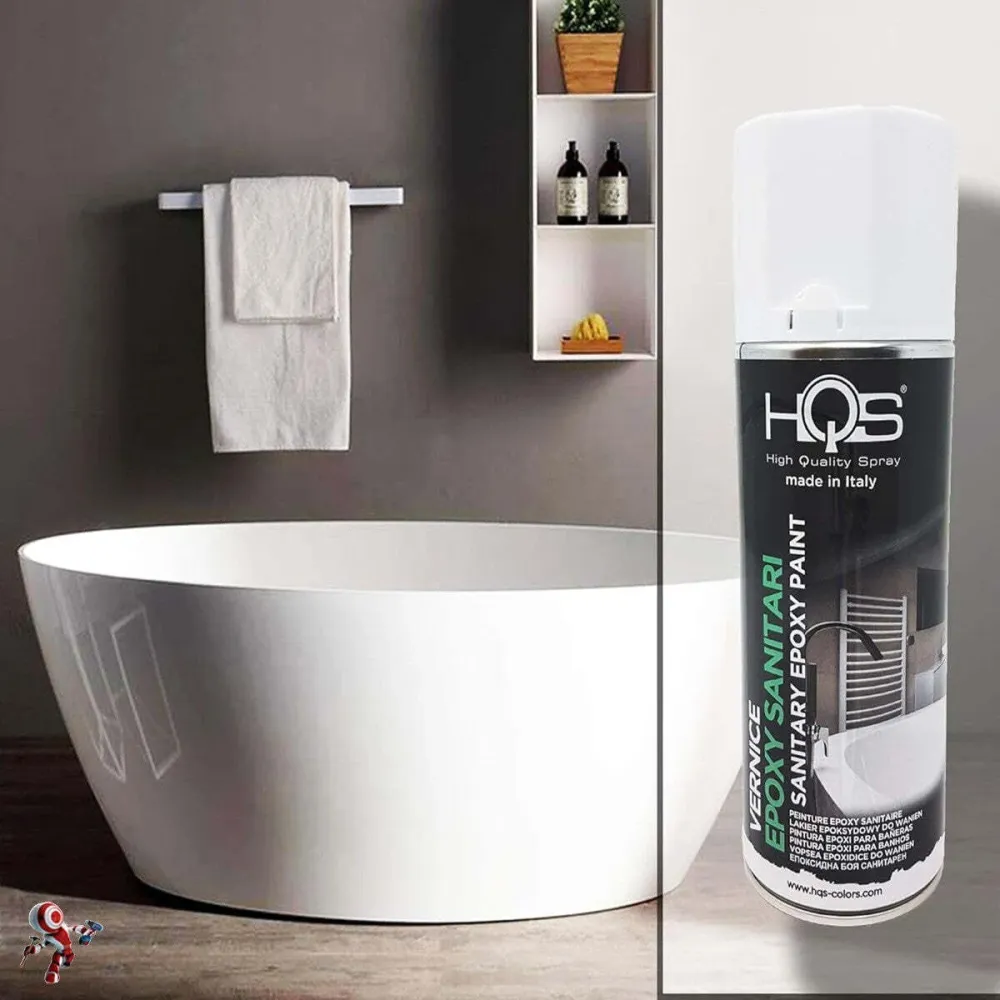 HQS Bomboletta di Vernice Spray per Sanitari Bianco Lucido 400 ml