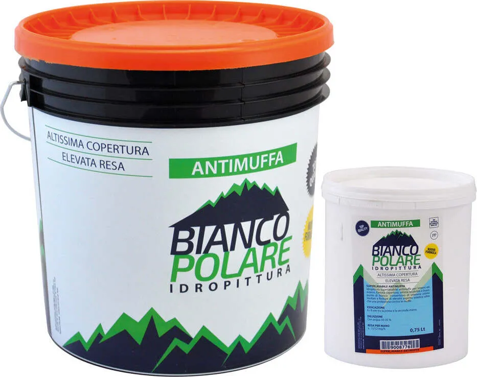 IDROPITTURA SUPERLAVABILE ANTIMUFFA Lt. 4 Bianco Polare