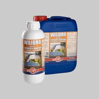 IMPERMEABILIZZANTE PER BALCONI E TERRAZZE 'WILIDRO' lt 2,5. Prezzo per Pezzo.