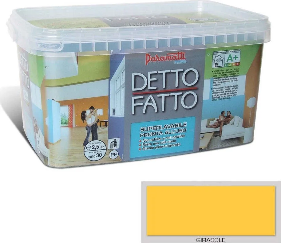 PARAMATTI DETTO FATTO PITTURA ACRILICA SUPERLAVABILE 2.5LT GIRASOLE