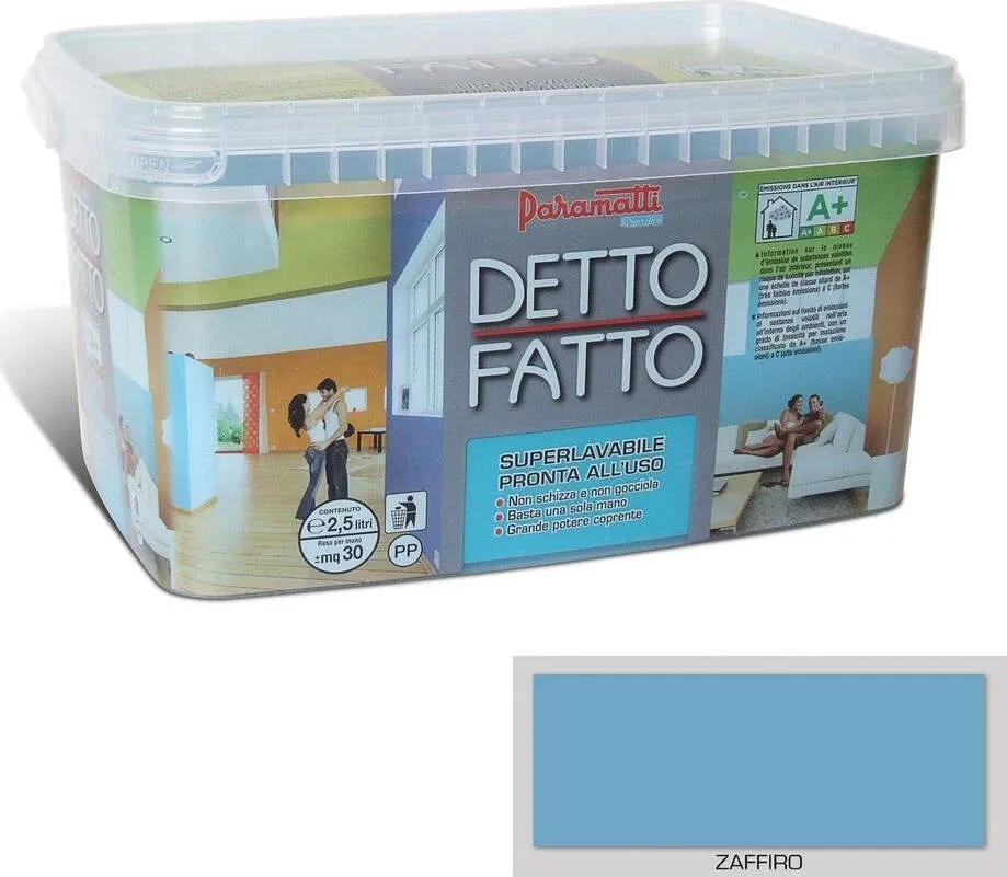 PARAMATTI DETTO FATTO PITTURA ACRILICA SUPERLAVABILE 2.5 LT ZAFFIRO