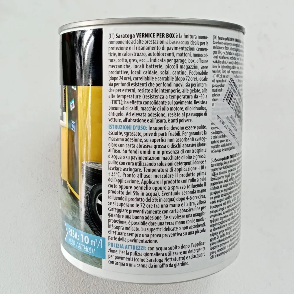 Saratoga 750ml vernice grigia per pavimenti di box garage laboratori cantine seminterrati