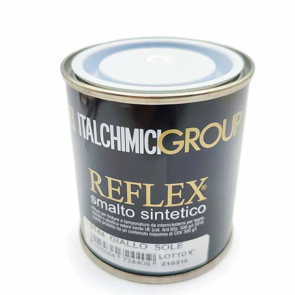 Smalto sintetico per metalli e legno giallo 125 ml. Reflex Italchimici Group