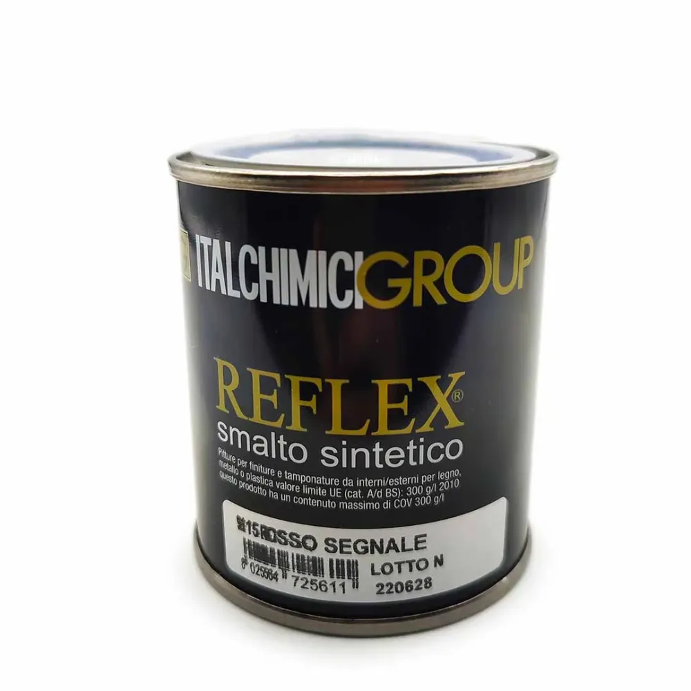 Smalto sintetico per metalli e legno rosso 125 ml. Reflex Italchimici Group
