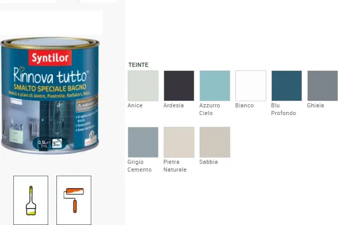 SYNTILOR - RINNOVA TUTTO SMALTO SPECIALE BAGNO 0,50 LT SABBIA