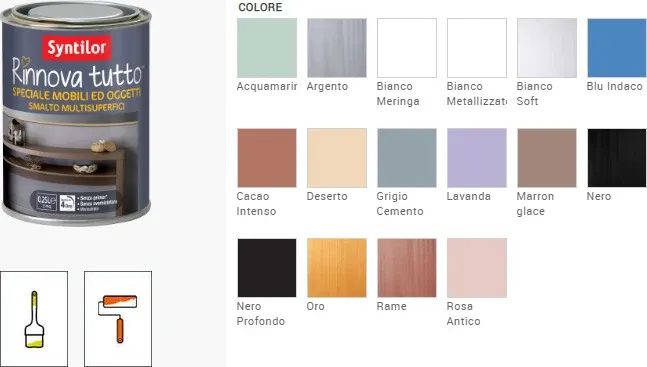 SYNTILOR - RINNOVA TUTTO SMALTO SPECIALE MOBILI 0,50 LT ORO METALLIZZATO