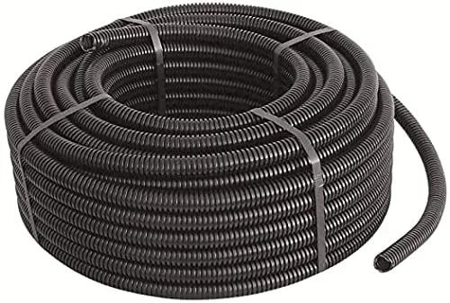 tubo corrugato con tirafilo nero ø 16 mm - rotolo 10 mt