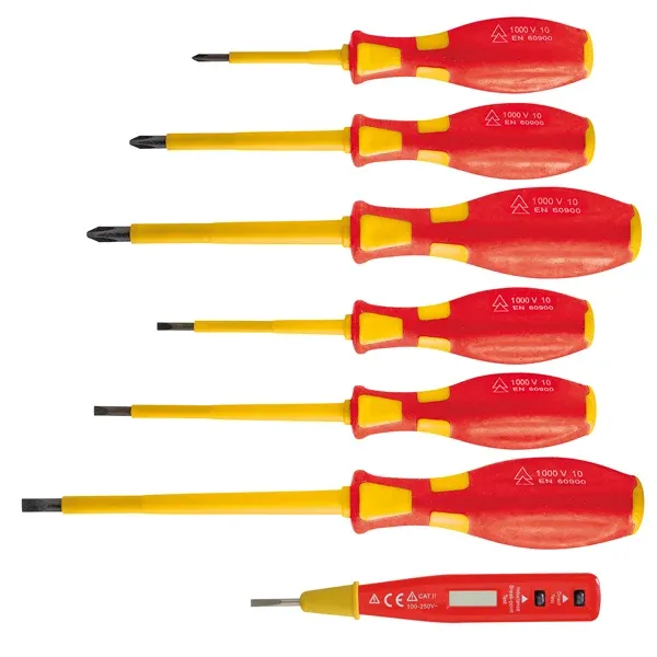 Valex - 1463639 - Cacciaviti isolati 1000 V - con cercafase - misure assortite - Valex - conf. 7 pezzi - 101873 - Conf. da...