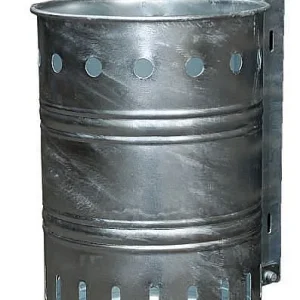 Contenitore per rifiuti Renner da circa 35 L perforato per montaggio parete e su palo zincato avvolgente 7004-00FV (Certif...