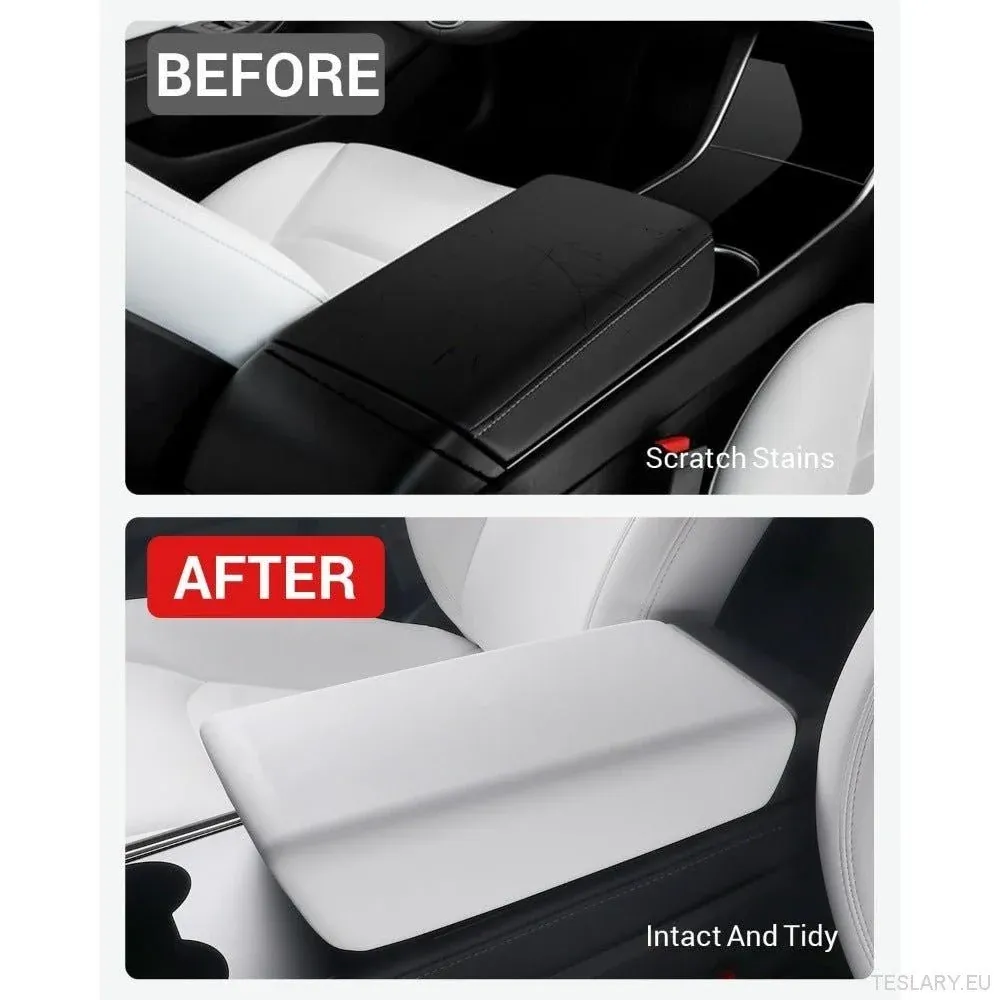 per Tesla Modello 3/Y (2019-2024) Coperchio console del centro bianco-PAD PROTTOCOLO DI CONTROST TPE non slip, Accessorio...