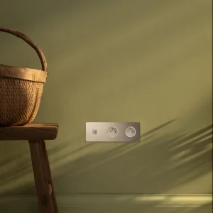 Kew Presa USB TYPE-C 30W & Francese/Belga Tipo E 2x Tripla - Nichel lucido | Bianco Regular