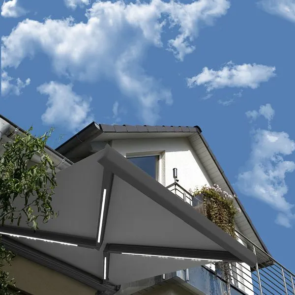 Tenda da sole cassonetto completa HOME DELUXE LED ELOS - 395 x 250 cm antracite 49433