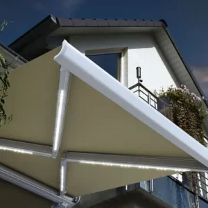 Tenda da sole cassonetto completa HOME DELUXE LED ELOS - 500 x 300 cm color sabbia 22427