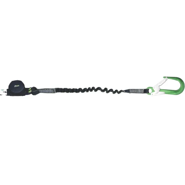 Cordino cinghia elastica Kratos con assorbitore di energia e gancio per ponteggio alluminio lunghezza 180 m FA3072220