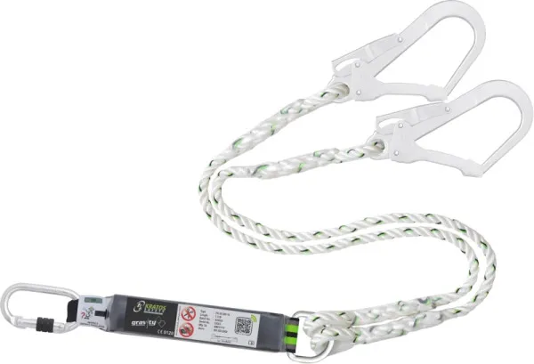 Cordino Kratos Y con assorbitore di energia corda intrecciata 150 m moschettone FA5020217 e 2 x FA5020755 FA3020015