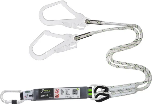 Cordino Kratos Y con assorbitore di energia corda kernmantel da 1 m con moschettone FA5010117 e 2 x FA5020755 FA3060010